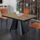 Tavolo da Pranzo che si Allunga e si Allarga in Nobilitato e Metallo - Devendra Viadurini