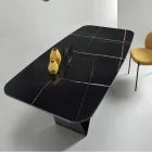 Tavolo da Pranzo con Piano in Ceramica Effetto Marmo Made in Italy - Mirco Viadurini