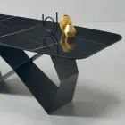 Tavolo da Pranzo con Piano in Ceramica Effetto Marmo Made in Italy - Mirco Viadurini