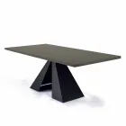 Tavolo da Pranzo con Piano in Fenix e Base in Acciaio Made in Italy - Dalmata Viadurini