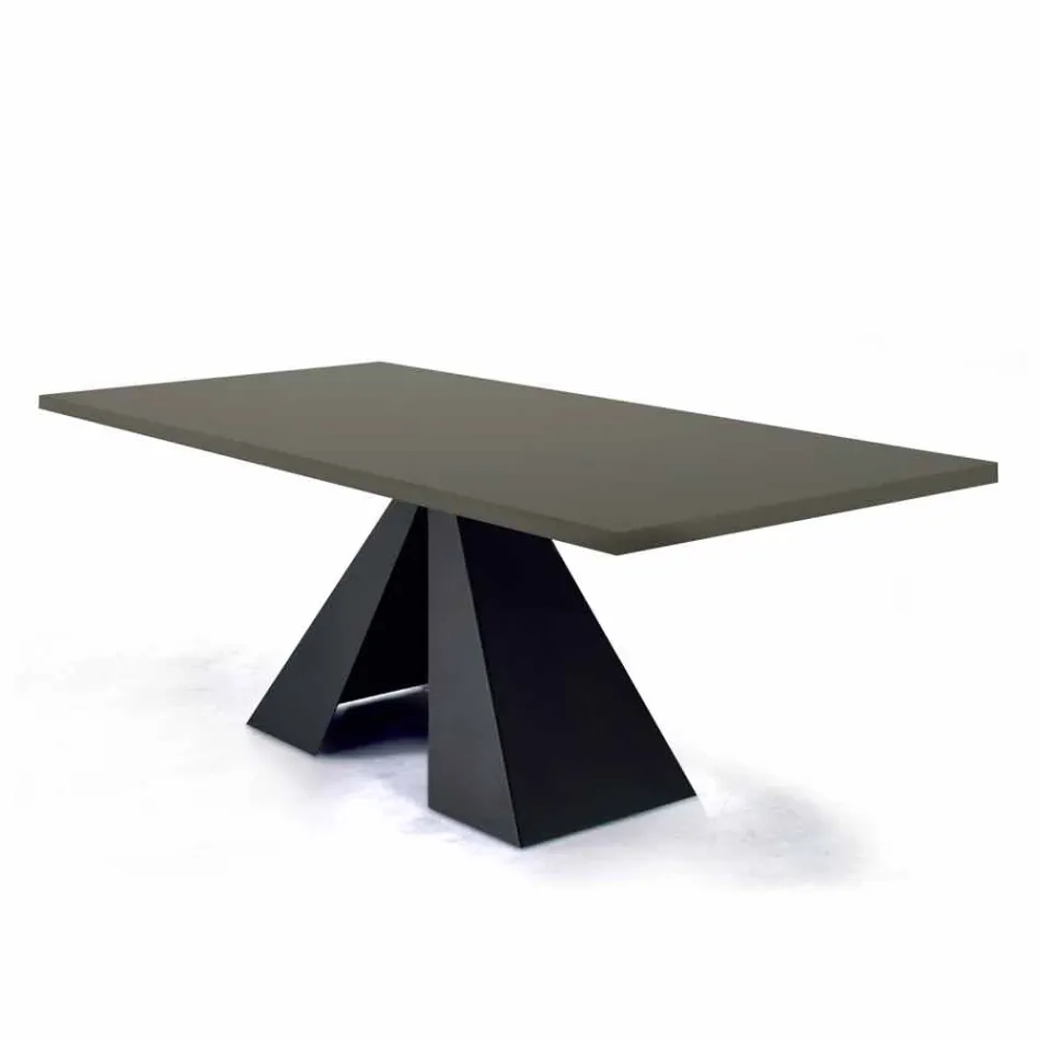 Tavolo da Pranzo con Piano in Fenix e Base in Acciaio Made in Italy - Dalmata Viadurini
