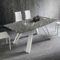 Tavolo da Pranzo con Piano in Hpl e Base in Metallo Made in Italy - Aresto