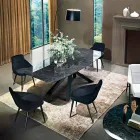 Tavolo da Pranzo con Piano in Ipermarmo Made in Italy Pregiato - Settimmio Viadurini