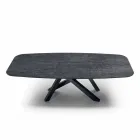 Tavolo da Pranzo con Piano in Ipermarmo Made in Italy Pregiato - Settimmio Viadurini