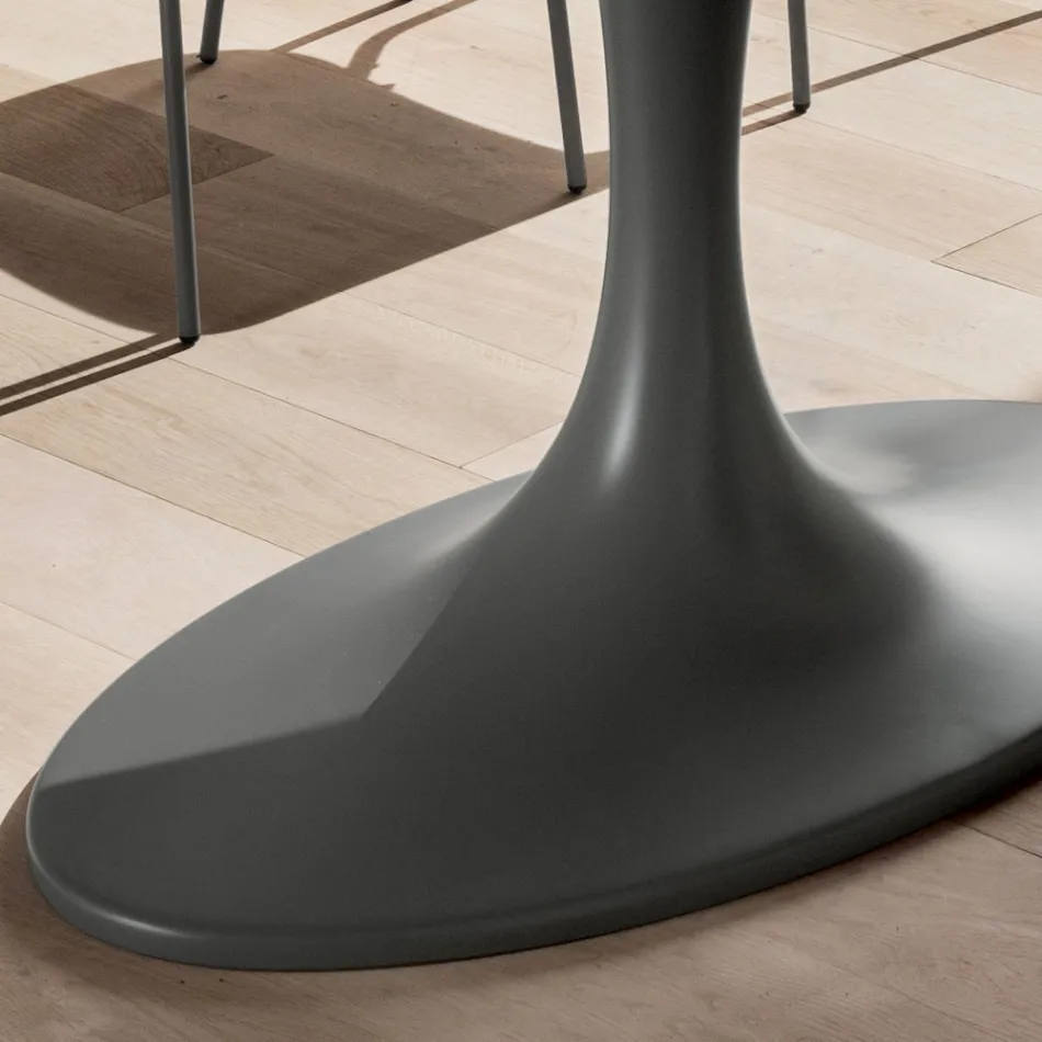Tavolo da Pranzo con Piano in Vetro Laccato Made in Italy, di Qualità - Brontolo Viadurini