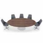 Tavolo da Pranzo con Piano Ovale in Laminato HPL Made in Italy - Dollars Viadurini