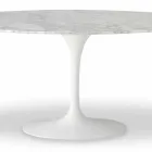 Tavolo da Pranzo con Piano Ovale in Marmo Realizzato in Italia - Superbo Viadurini