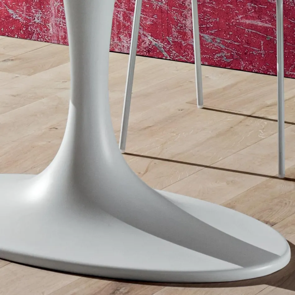Tavolo da Pranzo con Piano Ovale in Multistrato Made in Italy - Brontolo Viadurini