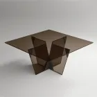 Tavolo da Pranzo con Piano Quadrato e Base in Vetro Made in Italy - Tiseo Viadurini