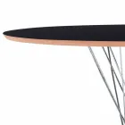 Tavolo da Pranzo con Piano Rotondo in Laminato Nero Made in Italy - Plaza Viadurini