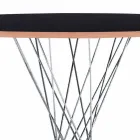 Tavolo da Pranzo con Piano Rotondo in Laminato Nero Made in Italy - Plaza Viadurini