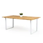 Tavolo da Pranzo da Esterno con Piano in Teak Naturale Spazzolato - Mistral Viadurini