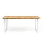 Tavolo da Pranzo da Esterno con Piano in Teak Naturale Spazzolato - Mistral Viadurini