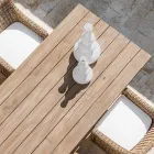 Tavolo da Pranzo da Esterno in Legno Teck Reciclato Made in Italy - Bambi Viadurini