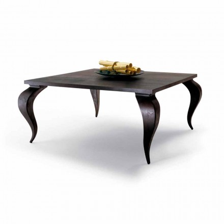 Tavolo da pranzo design di lusso in legno massello,made in Italy, Filo Viadurini