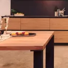 Tavolo da pranzo design in noce naturale design, L200xP100cm, Yvonne Viadurini