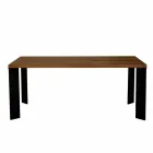 Tavolo da pranzo design in noce naturale design, L200xP100cm, Yvonne Viadurini