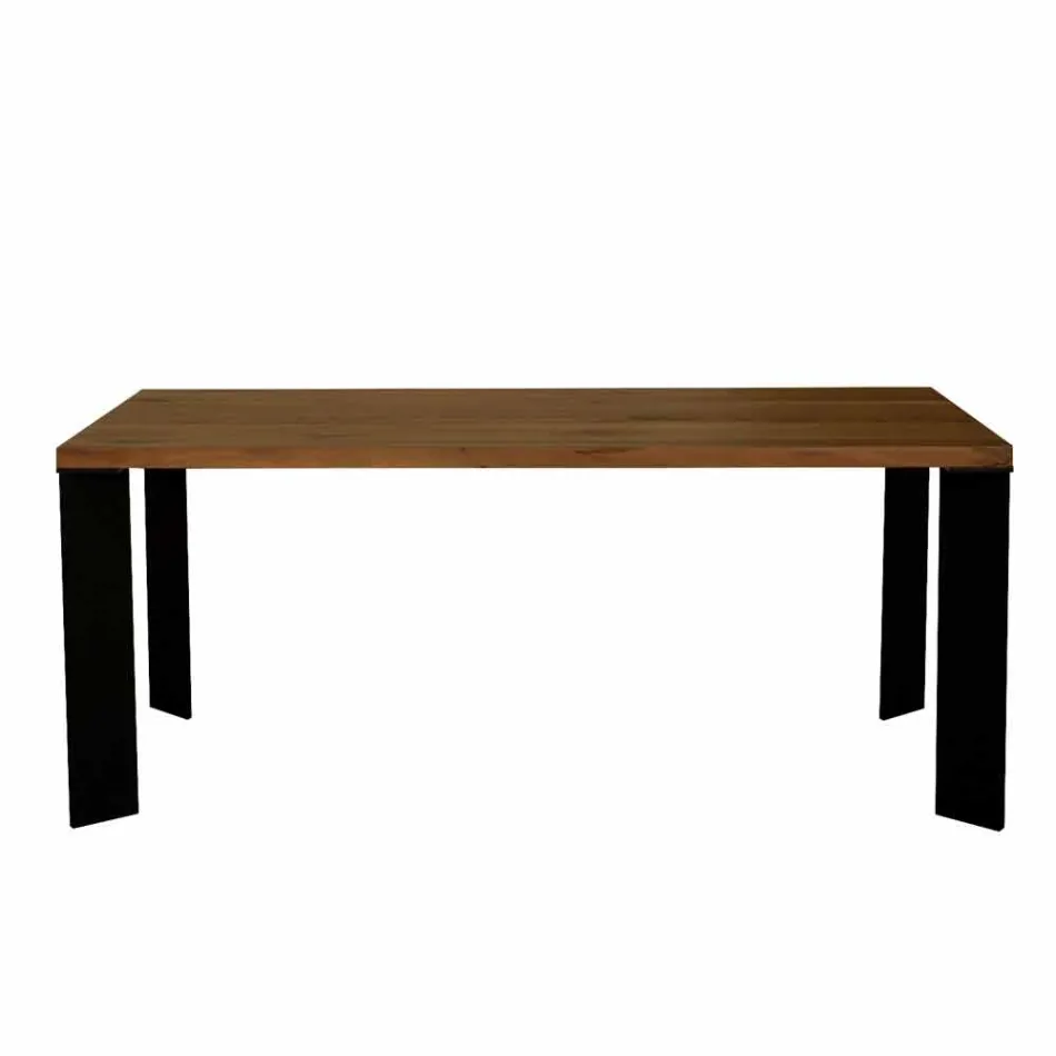 Tavolo da pranzo design in noce naturale design, L200xP100cm, Yvonne Viadurini
