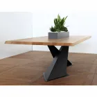 Tavolo da pranzo design moderno con piano rovere made in Italy Elliot Viadurini