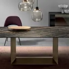 Tavolo da Pranzo di Design Allungabile Ceramica e Metallo Made in Italy – Moro Viadurini