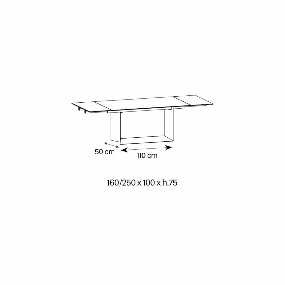 Tavolo da Pranzo di Design Allungabile Ceramica e Metallo Made in Italy – Moro Viadurini