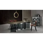 Tavolo da Pranzo di Design in Ceramica e Base Vetro Fumè Made in Italy – Random Viadurini