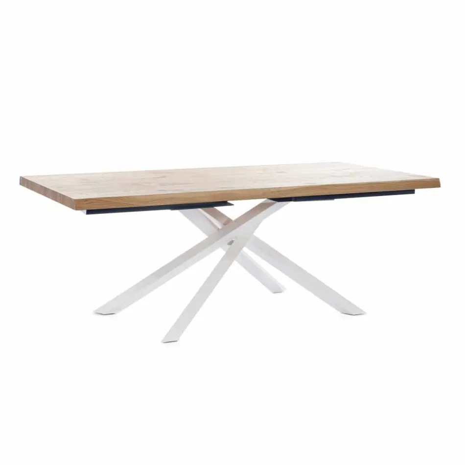 Tavolo da Pranzo di Design in Legno e Metallo Made in Italy - Skipper Viadurini