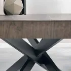 Tavolo da pranzo di design in legno rovere e metallo made Italy Oncino Viadurini