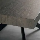 Tavolo da pranzo di design in legno rovere e metallo made Italy Oncino Viadurini