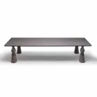 Tavolo da pranzo di design in legno rovere grigio, made in Italy,Teseo Viadurini