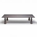 Tavolo da pranzo di design in legno rovere grigio, made in Italy,Teseo