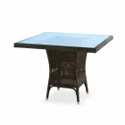Tavolo da pranzo di design in polietilene intrecciato a mano Chad Viadurini