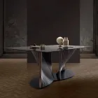 Tavolo da Pranzo di Design in Vetro Fumè e Frassino Oliato Made in Italy - Croma Viadurini