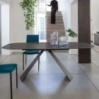 Tavolo da Pranzo Ellittico in Acciaio e Ceramica Lucida Florim - Gelsino Viadurini