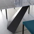 Tavolo da Pranzo Ellittico in Acciaio e Ceramica Lucida Florim - Gelsino Viadurini