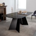 Tavolo da Pranzo in Ceramica Florim Thunder Night Lucido e Acciaio - Medunotav