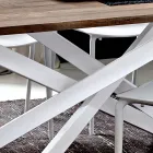 Tavolo da Pranzo in Hpl con Base in Metallo Made in Italy, Pregiato - Carlino Viadurini