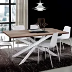Tavolo da Pranzo in Hpl con Base in Metallo Made in Italy, Pregiato - Carlino Viadurini