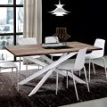 Tavolo da Pranzo in Hpl con Base in Metallo Made in Italy, Pregiato - Carlino