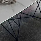Tavolo da Pranzo in Ipermarmo e Acciaio Made in Italy, Alta Qualità - Ezzellino Viadurini
