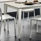 Tavolo da Pranzo in Laminam e Metallo Verniciato Realizzato in Italia - Efisto Viadurini