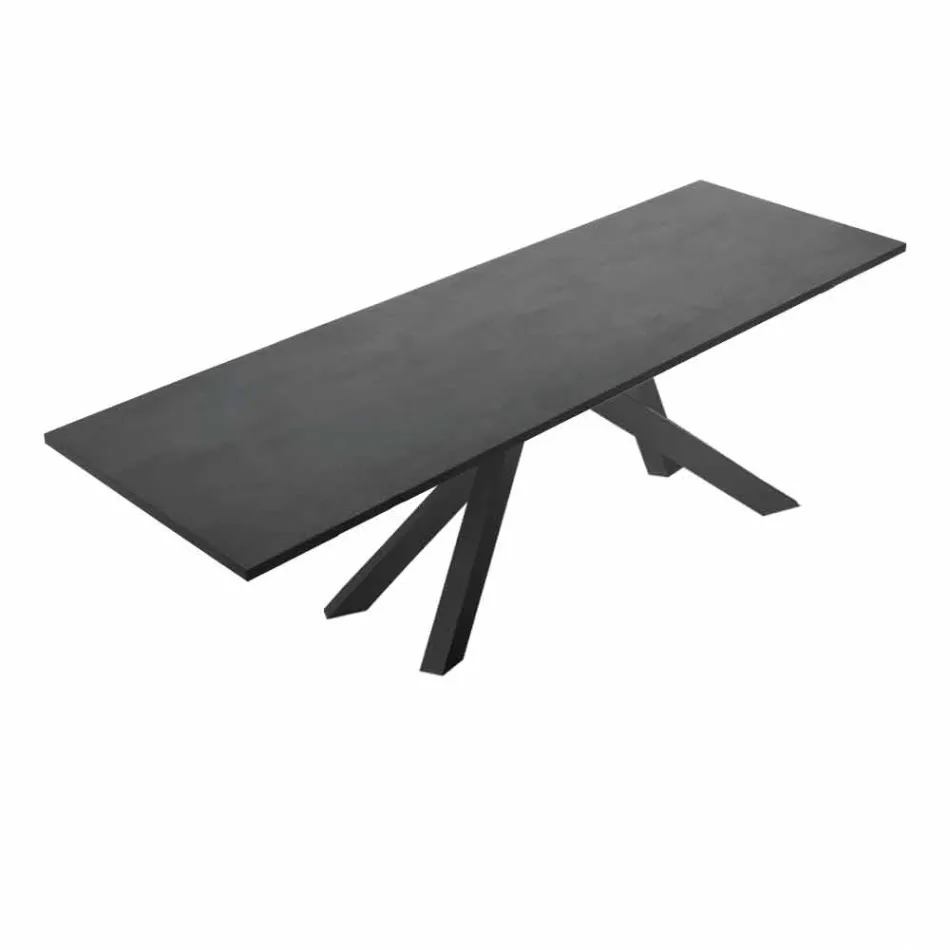 Tavolo da Pranzo in Laminato HPL e Acciaio Made in Italy Pregiato - Settimmio Viadurini