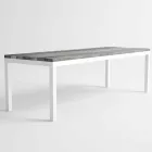 Tavolo da Pranzo in Legno e Alluminio da Esterno di Design Moderno - Gange Viadurini