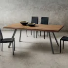 Tavolo da Pranzo in Legno e Alluminio Made in Italy, Pregiato - Lingotto Viadurini
