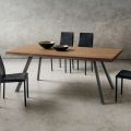 Tavolo da Pranzo in Legno e Alluminio Made in Italy, Pregiato - Lingotto