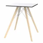 Tavolo da Pranzo in Legno e Hpl Design Quadrato, 4 Pezzi - Faz Wood by Vondom Viadurini