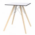 Tavolo da Pranzo in Legno e Hpl Design Quadrato, 4 Pezzi - Faz Wood by Vondom