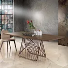 Tavolo da pranzo in legno massellato moderno fatto in Italia, Mitia Viadurini