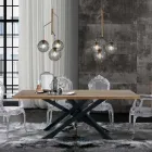 Tavolo da Pranzo in Legno Massello di Betulla - Africana Viadurini