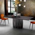 Tavolo da pranzo in legno Mdf di design made in Italy, Egisto